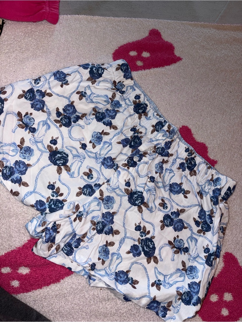 wild fable Blue and White Floral Sleep Shorts